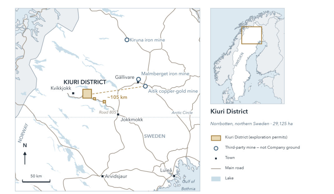 Location of the Kiuri District in Norrbotten, northern Sweden